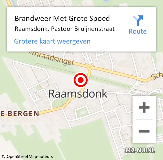 Locatie op kaart van de 112 melding: Brandweer Met Grote Spoed Naar Raamsdonk, Pastoor Bruijnenstraat op 1 januari 2022 01:00