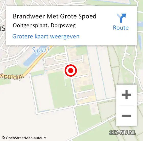 Locatie op kaart van de 112 melding: Brandweer Met Grote Spoed Naar Ooltgensplaat, Dorpsweg op 1 januari 2022 01:00