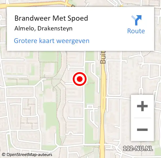 Locatie op kaart van de 112 melding: Brandweer Met Spoed Naar Almelo, Drakensteyn op 1 januari 2022 01:06