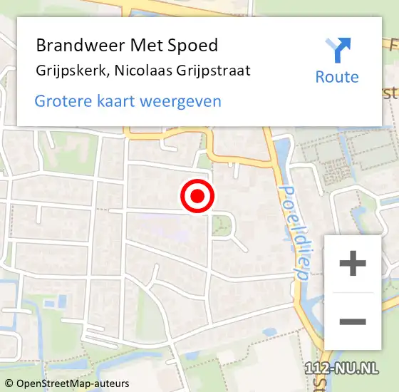 Locatie op kaart van de 112 melding: Brandweer Met Spoed Naar Grijpskerk, Nicolaas Grijpstraat op 1 januari 2022 01:09