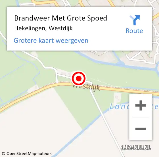 Locatie op kaart van de 112 melding: Brandweer Met Grote Spoed Naar Hekelingen, Westdijk op 1 januari 2022 01:11