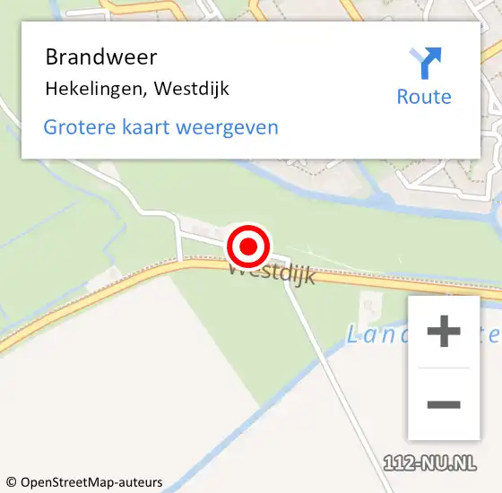 Locatie op kaart van de 112 melding: Brandweer Hekelingen, Westdijk op 1 januari 2022 01:12