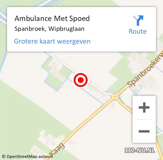 Locatie op kaart van de 112 melding: Ambulance Met Spoed Naar Spanbroek, Wipbruglaan op 1 januari 2022 01:17