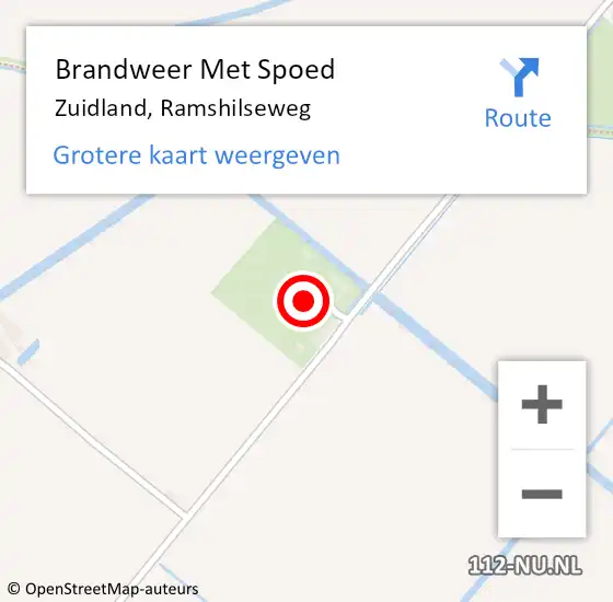 Locatie op kaart van de 112 melding: Brandweer Met Spoed Naar Zuidland, Ramshilseweg op 1 januari 2022 01:20