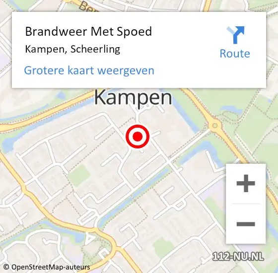 Locatie op kaart van de 112 melding: Brandweer Met Spoed Naar Kampen, Scheerling op 1 januari 2022 01:22