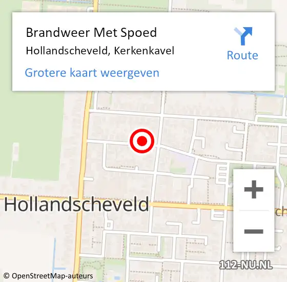 Locatie op kaart van de 112 melding: Brandweer Met Spoed Naar Hollandscheveld, Kerkenkavel op 1 januari 2022 01:22