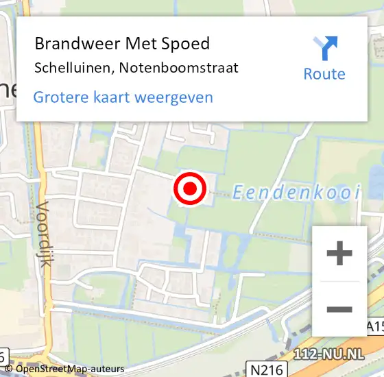 Locatie op kaart van de 112 melding: Brandweer Met Spoed Naar Schelluinen, Notenboomstraat op 1 januari 2022 01:23