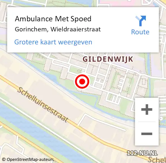 Locatie op kaart van de 112 melding: Ambulance Met Spoed Naar Gorinchem, Zakdragerstraat op 1 januari 2022 01:31