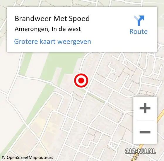 Locatie op kaart van de 112 melding: Brandweer Met Spoed Naar Amerongen, In de west op 1 januari 2022 01:35