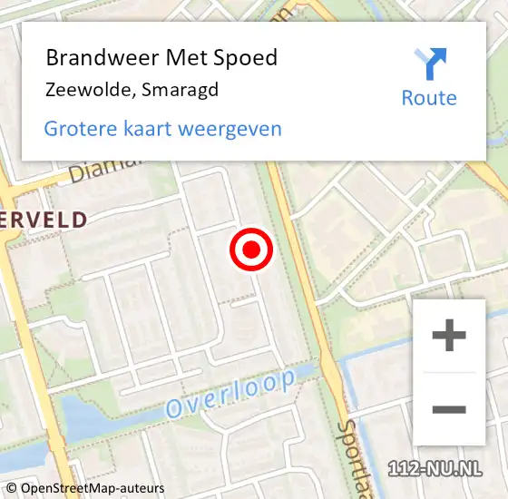 Locatie op kaart van de 112 melding: Brandweer Met Spoed Naar Zeewolde, Smaragd op 1 januari 2022 01:35