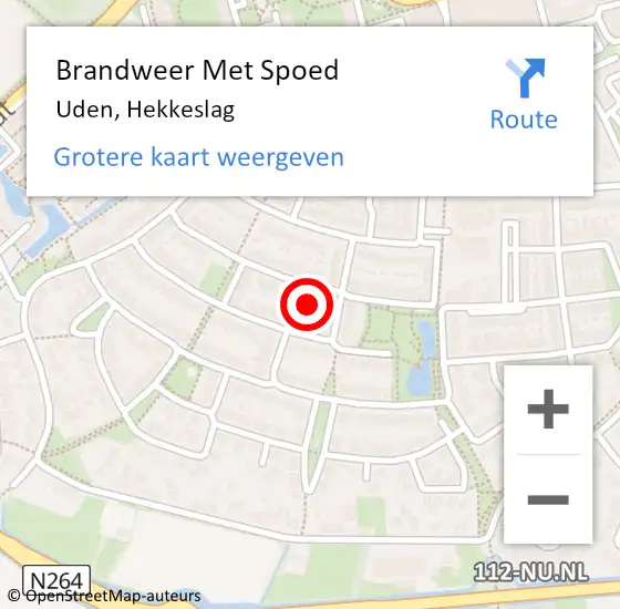 Locatie op kaart van de 112 melding: Brandweer Met Spoed Naar Uden, Hekkeslag op 1 januari 2022 01:39