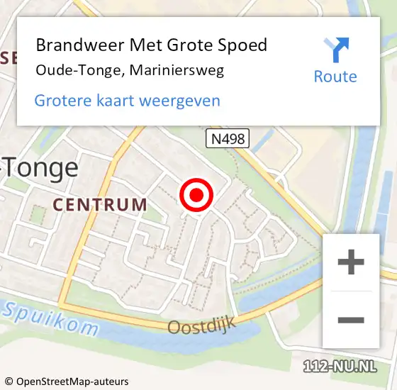 Locatie op kaart van de 112 melding: Brandweer Met Grote Spoed Naar Oude-Tonge, Mariniersweg op 1 januari 2022 01:40