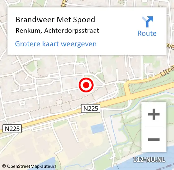 Locatie op kaart van de 112 melding: Brandweer Met Spoed Naar Renkum, Achterdorpsstraat op 1 januari 2022 01:42