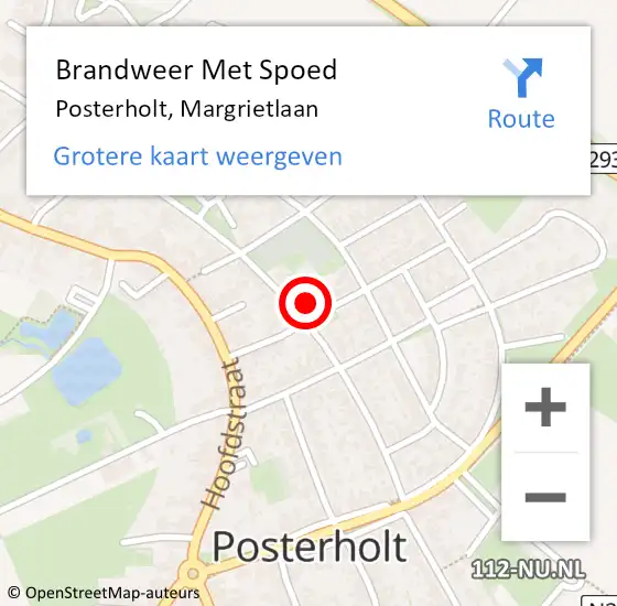 Locatie op kaart van de 112 melding: Brandweer Met Spoed Naar Posterholt, Margrietlaan op 1 januari 2022 01:50