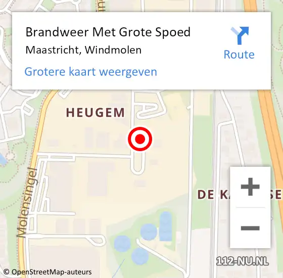 Locatie op kaart van de 112 melding: Brandweer Met Grote Spoed Naar Maastricht, Windmolen op 1 januari 2022 01:51