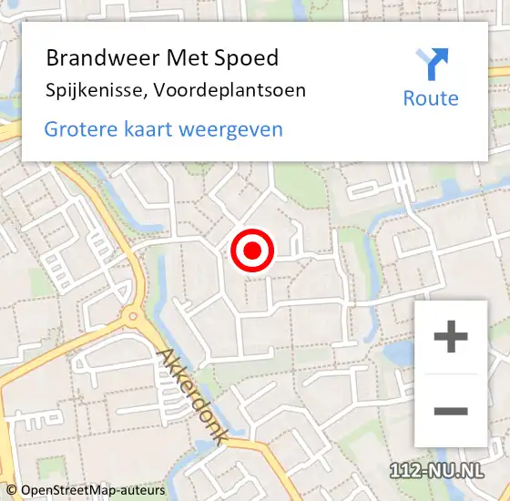 Locatie op kaart van de 112 melding: Brandweer Met Spoed Naar Spijkenisse, Voordeplantsoen op 1 januari 2022 01:52