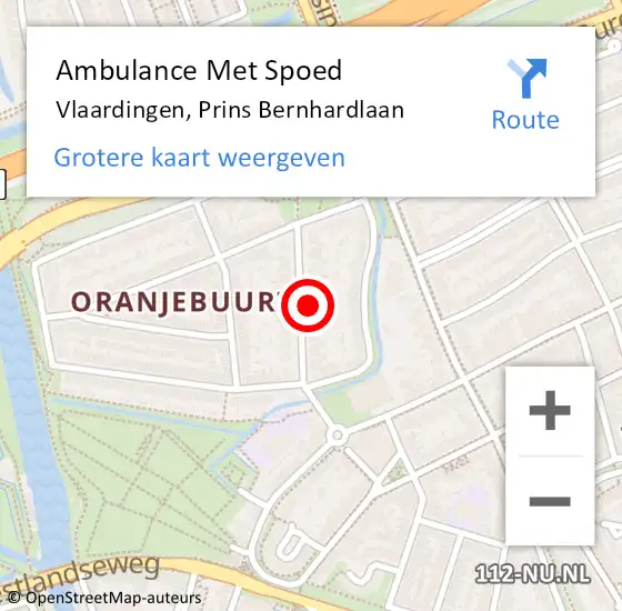 Locatie op kaart van de 112 melding: Ambulance Met Spoed Naar Vlaardingen, Prins Bernhardlaan op 1 januari 2022 01:56