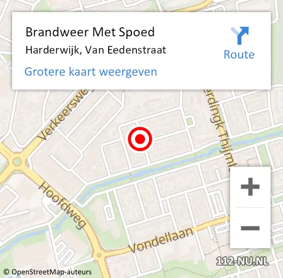 Locatie op kaart van de 112 melding: Brandweer Met Spoed Naar Harderwijk, Van Eedenstraat op 1 januari 2022 01:58