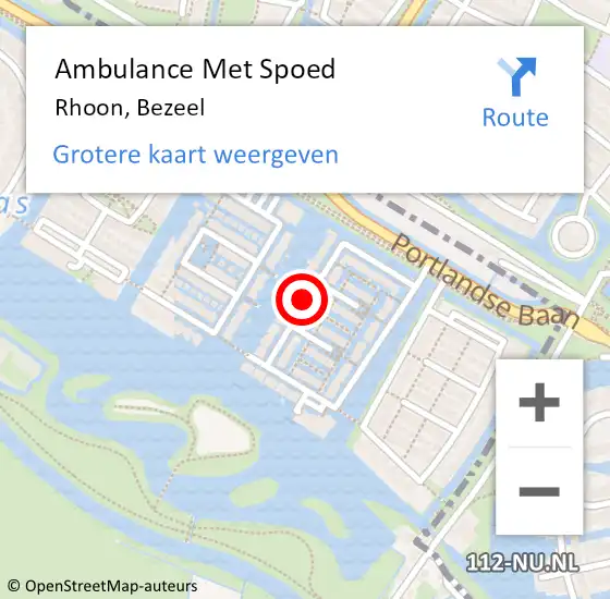 Locatie op kaart van de 112 melding: Ambulance Met Spoed Naar Rhoon, Bezeel op 1 januari 2022 02:07