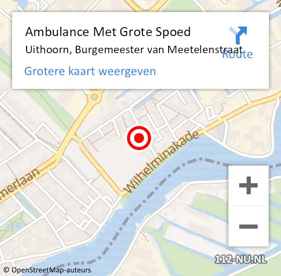 Locatie op kaart van de 112 melding: Ambulance Met Grote Spoed Naar Uithoorn, Burgemeester van Meetelenstraat op 1 januari 2022 02:20