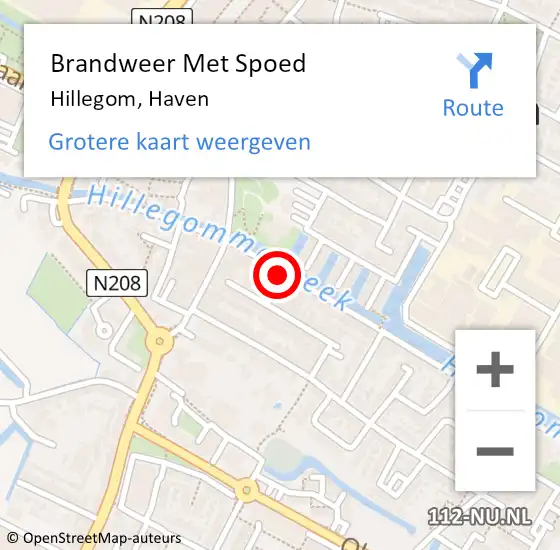 Locatie op kaart van de 112 melding: Brandweer Met Spoed Naar Hillegom, Haven op 1 januari 2022 02:20