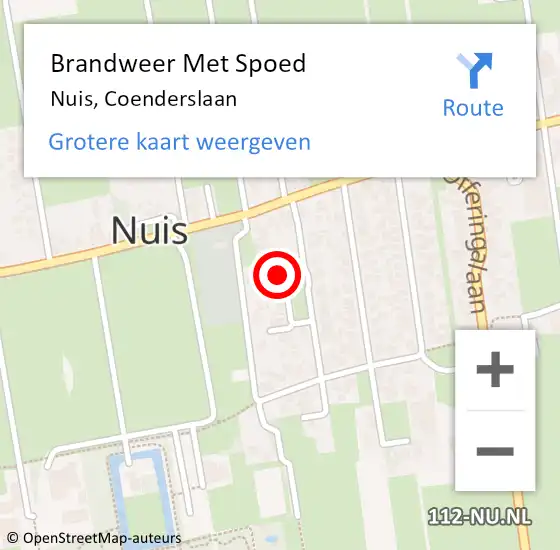 Locatie op kaart van de 112 melding: Brandweer Met Spoed Naar Nuis, Coenderslaan op 1 januari 2022 02:22