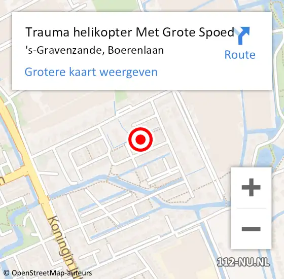 Locatie op kaart van de 112 melding: Trauma helikopter Met Grote Spoed Naar 's-Gravenzande, Boerenlaan op 1 januari 2022 02:31