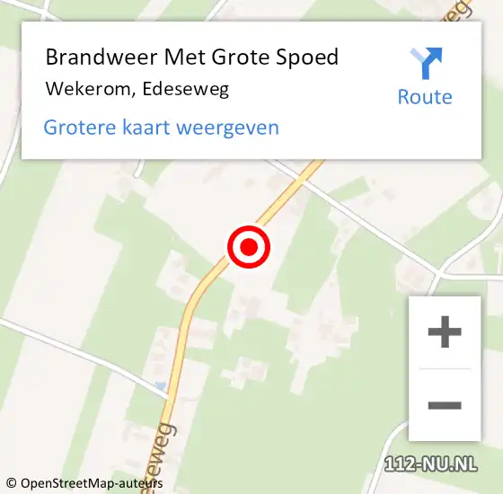 Locatie op kaart van de 112 melding: Brandweer Met Grote Spoed Naar Wekerom, Edeseweg op 1 januari 2022 02:31