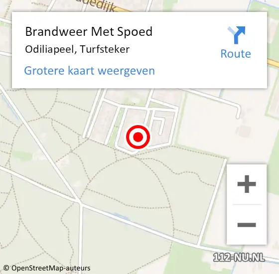 Locatie op kaart van de 112 melding: Brandweer Met Spoed Naar Odiliapeel, Turfsteker op 1 januari 2022 02:34