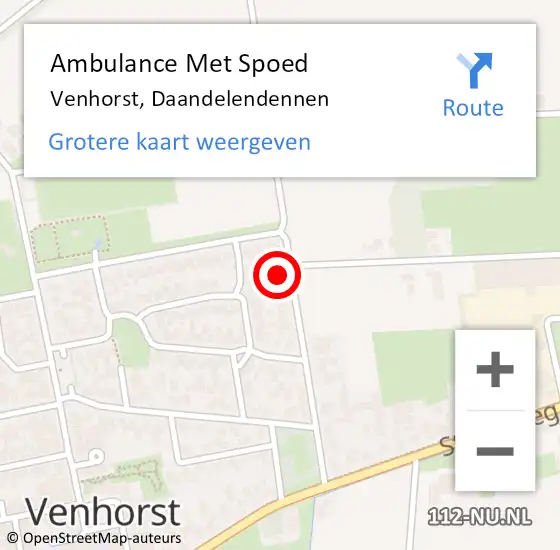 Locatie op kaart van de 112 melding: Ambulance Met Spoed Naar Venhorst, Daandelendennen op 4 juli 2014 01:30