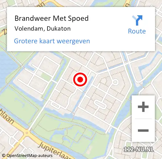 Locatie op kaart van de 112 melding: Brandweer Met Spoed Naar Volendam, Dukaton op 1 januari 2022 02:36