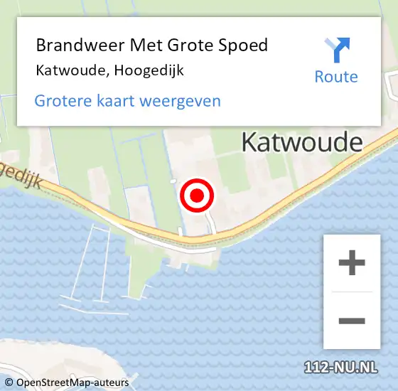 Locatie op kaart van de 112 melding: Brandweer Met Grote Spoed Naar Katwoude, Hoogedijk op 1 januari 2022 02:39