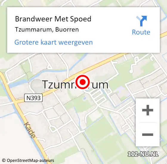 Locatie op kaart van de 112 melding: Brandweer Met Spoed Naar Tzummarum, Buorren op 1 januari 2022 02:39