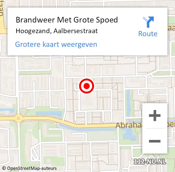 Locatie op kaart van de 112 melding: Brandweer Met Grote Spoed Naar Hoogezand, Aalbersestraat op 1 januari 2022 02:39