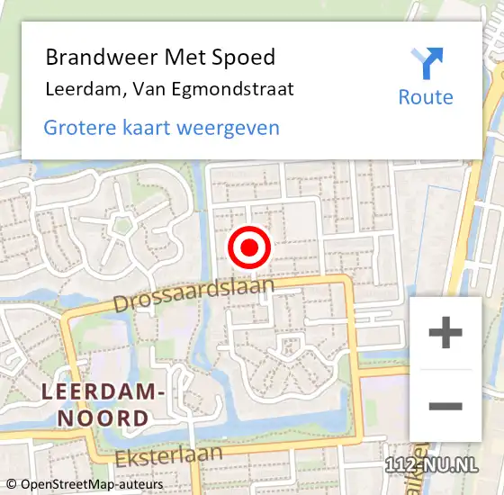 Locatie op kaart van de 112 melding: Brandweer Met Spoed Naar Leerdam, Van Egmondstraat op 1 januari 2022 02:47
