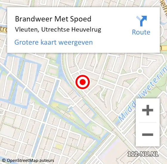 Locatie op kaart van de 112 melding: Brandweer Met Spoed Naar Vleuten, Utrechtse Heuvelrug op 1 januari 2022 02:55