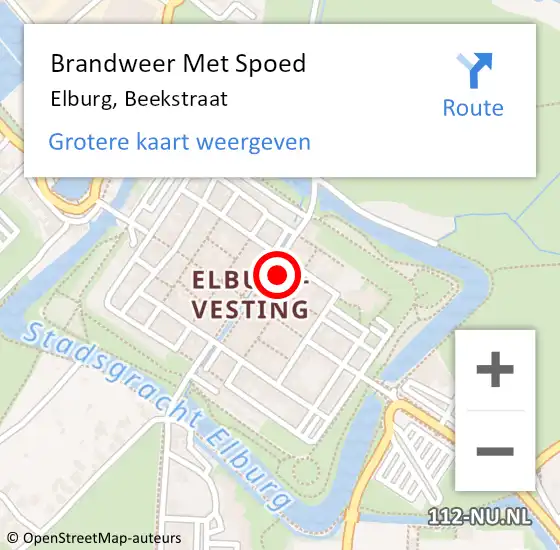 Locatie op kaart van de 112 melding: Brandweer Met Spoed Naar Elburg, Beekstraat op 1 januari 2022 02:57