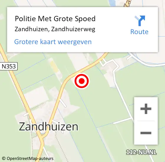 Locatie op kaart van de 112 melding: Politie Met Grote Spoed Naar Zandhuizen, Zandhuizerweg op 1 januari 2022 03:01