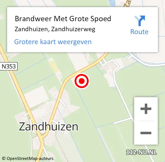 Locatie op kaart van de 112 melding: Brandweer Met Grote Spoed Naar Zandhuizen, Zandhuizerweg op 1 januari 2022 03:01
