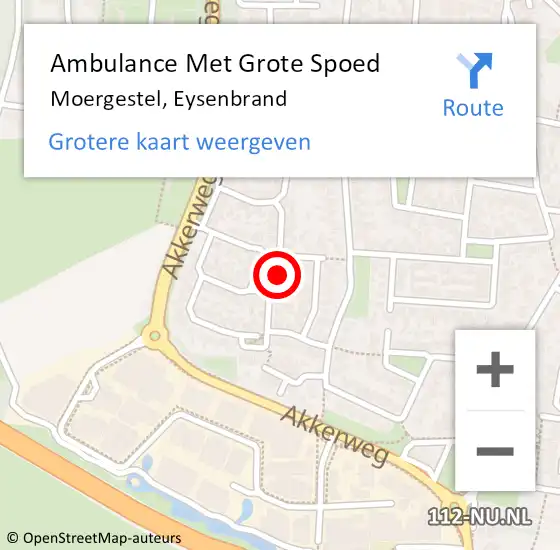 Locatie op kaart van de 112 melding: Ambulance Met Grote Spoed Naar Moergestel, Eysenbrand op 7 oktober 2013 09:49