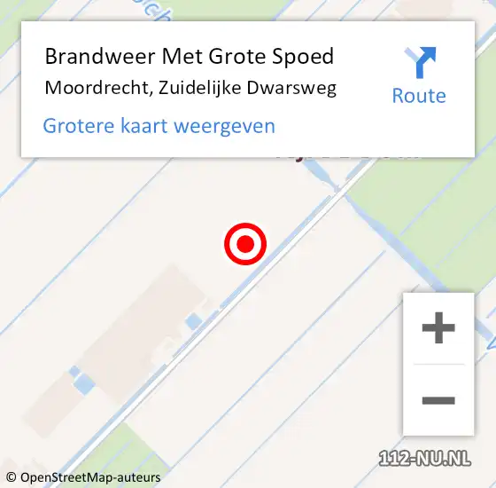 Locatie op kaart van de 112 melding: Brandweer Met Grote Spoed Naar Moordrecht, Zuidelijke Dwarsweg op 1 januari 2022 03:09