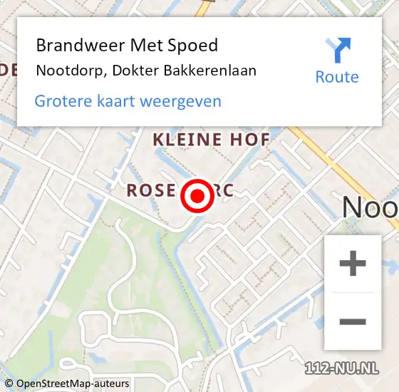 Locatie op kaart van de 112 melding: Brandweer Met Spoed Naar Nootdorp, Dokter Bakkerenlaan op 1 januari 2022 03:16