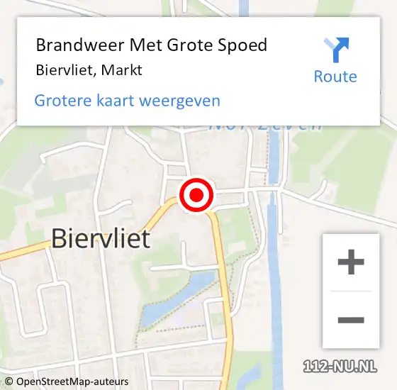 Locatie op kaart van de 112 melding: Brandweer Met Grote Spoed Naar Biervliet, Markt op 1 januari 2022 03:22