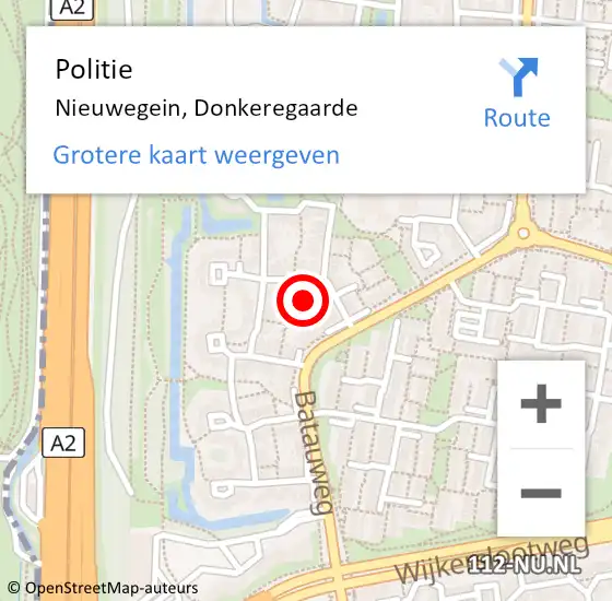 Locatie op kaart van de 112 melding: Politie Nieuwegein, Donkeregaarde op 1 januari 2022 03:24