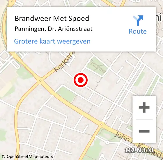 Locatie op kaart van de 112 melding: Brandweer Met Spoed Naar Panningen, Dr. Ariënsstraat op 1 januari 2022 03:30