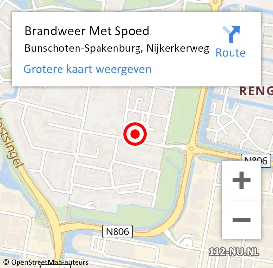 Locatie op kaart van de 112 melding: Brandweer Met Spoed Naar Bunschoten-Spakenburg, Nijkerkerweg op 1 januari 2022 03:36