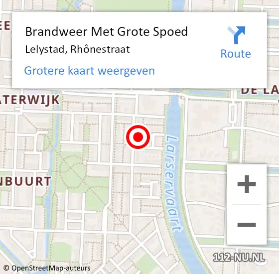 Locatie op kaart van de 112 melding: Brandweer Met Grote Spoed Naar Lelystad, Rhônestraat op 1 januari 2022 03:41