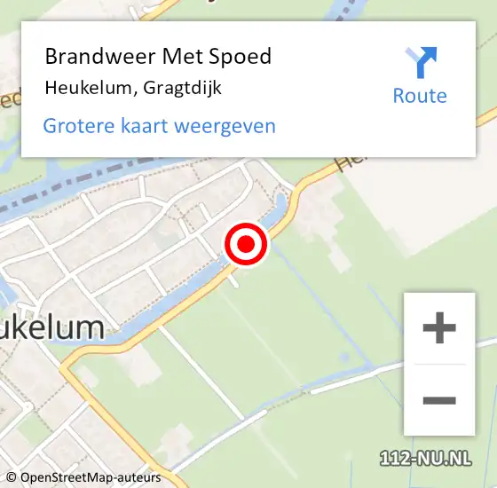 Locatie op kaart van de 112 melding: Brandweer Met Spoed Naar Heukelum, Gragtdijk op 1 januari 2022 03:46