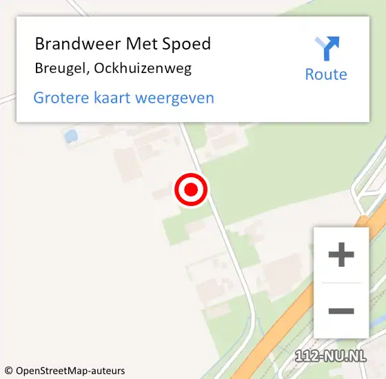 Locatie op kaart van de 112 melding: Brandweer Met Spoed Naar Breugel, Ockhuizenweg op 1 januari 2022 04:13