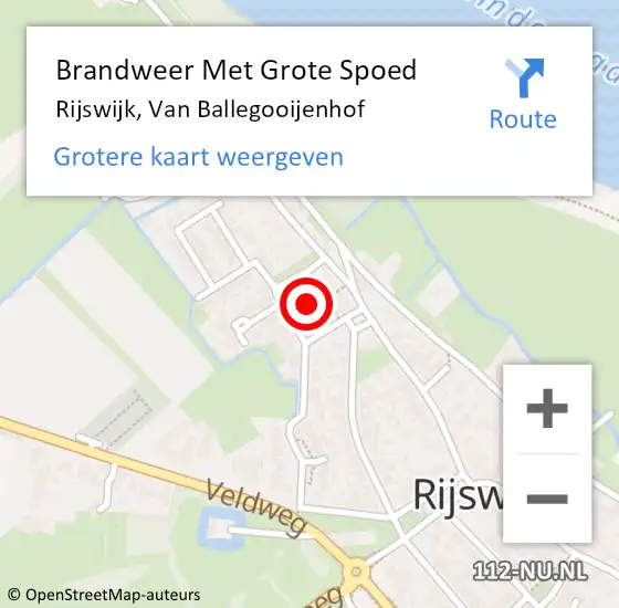 Locatie op kaart van de 112 melding: Brandweer Met Grote Spoed Naar Rijswijk, Van Ballegooijenhof op 1 januari 2022 04:14